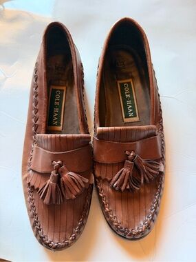 Cole Haan Brown Leather Tassel Loafers